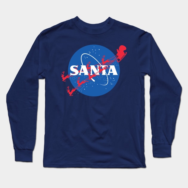 Santa Claus Reindeer Sleigh Christmas Logo Parody Long Sleeve T-Shirt by BoggsNicolas